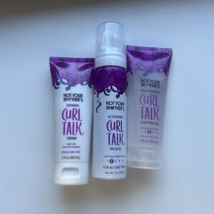 Not Your Mothers Curl Talk 3 Piece Mini Styling Set To Go Mousse Gel & Cream